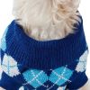 Argyle Style Ribbed Fashion Pet Sweater - X-Small